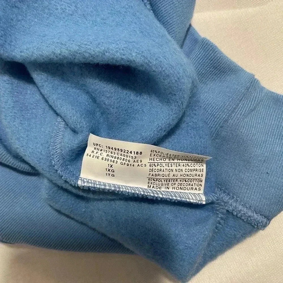 Champion Team Light Blue Powerblend Women's Plus Size Crew Neck Sweater size 1X - Picture 6 of 8